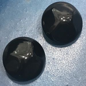 Vintage 1940’s Black Clip-on Ear Bobs -Hong Kong
